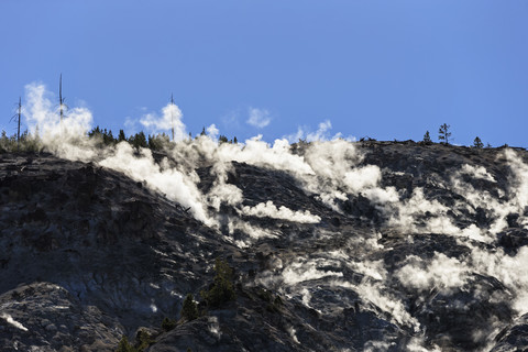 USA, Yellowstone National Park, Mountian, Forest fire stock photo