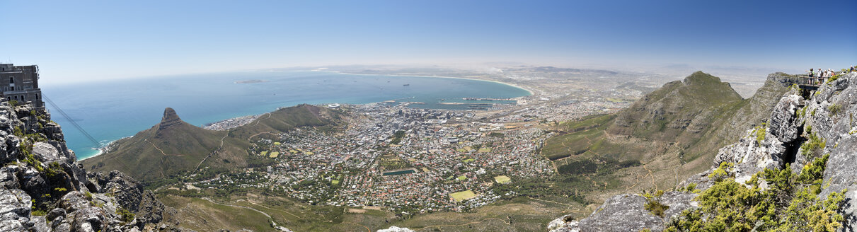 South Africa, panorama view from the top of Table Mountain to Cape Town - CLPF000085