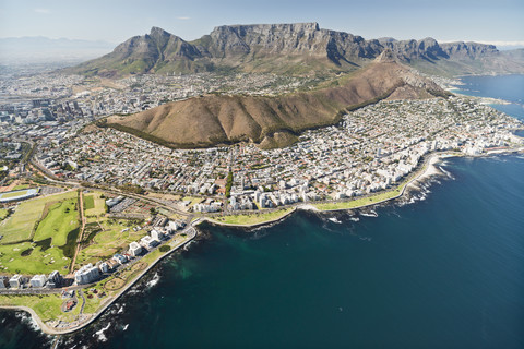 South Africa, aerial view of Cape Town stock photo