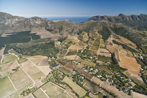 Südafrika, Kapstadt, Luftaufnahme von Tokai Forest, lizenzfreies Stockfoto