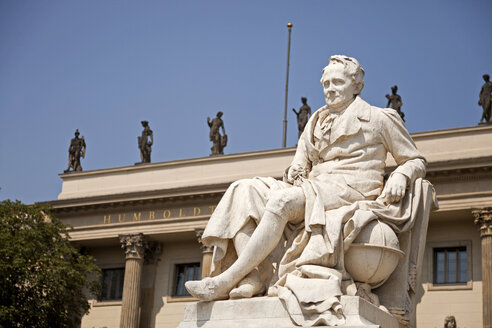 Germany, Berlin, statue of Alexander von Humboldt outside the Humboldt University - PCF000152