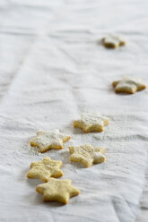Star shaped shortbreads on white cloth - ASF005579