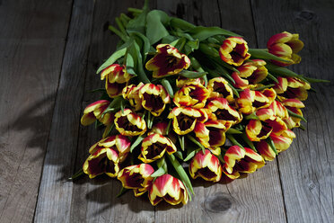 Blumenstrauß aus Tulpen auf Holz - CSF025357