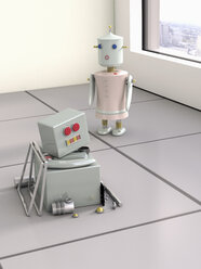 Zwei Roboter, 3D-Rendering - UWF000436