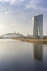 Germany, Hesse, Frankfurt, ECB Tower at Main river - NKF000234