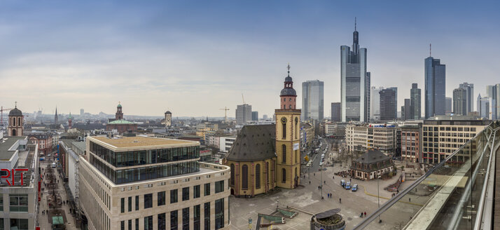 Deutschland, Hessen, Frankfurt, Blick auf die Innenstadt mit Hauptwache und Finanzviertel - NK000238