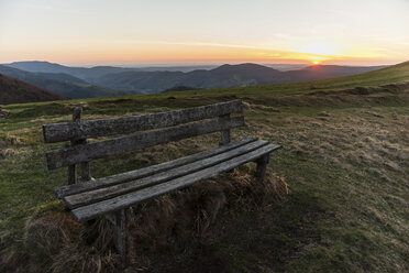 France, Vosges, Bench at Petit Drumont mountain - PAF001335