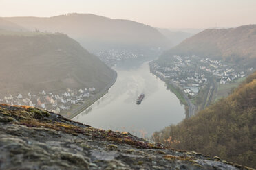 Germany, Rhineland-Palatinate, View to Moselle river from Ausoniusstein - PAF001377