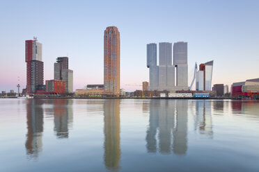 Netherlands, County of Holland, Rotterdam, View over Rijnhaven to the skyline of Kop van Zuid, Wilhelminapier - MSF004520