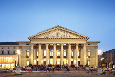 Germany, Bavaria, Munich, National Theatre at blue hour - BRF001219