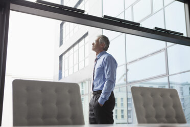 Successful manager standing at window in conference room - RBF002675