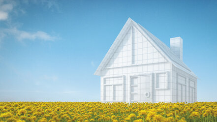 House model on flower meadow - UWF000460