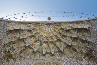 Iran, Shiraz, Vakil mosque, tile decorations of the front door ceiling - FLF000952