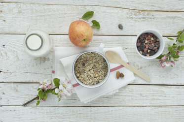 Bowl of granola and bowl of dried fruits - ASF005592