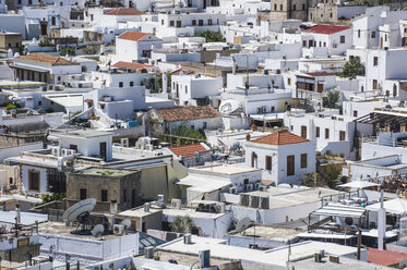 Greece, Rhodes, white houses of the town of Lindos - RUNF000024