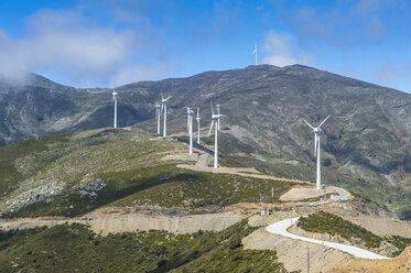 Greece, Crete, Wind farm in the mountains - RUNF000063