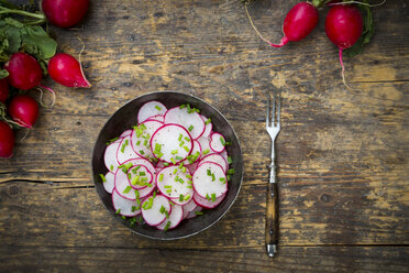 Organic radish salad in bowl with chives - LVF003376