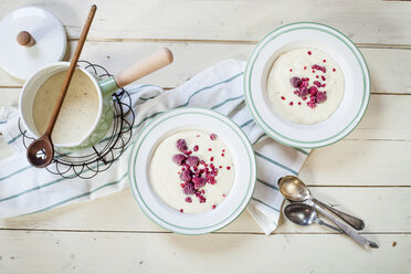 Hausgemachter Vanillepudding mit Himbeeren - SBDF001859