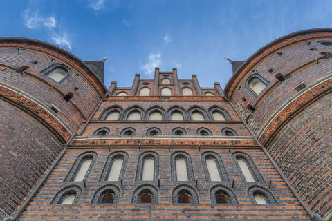 Germany, Luebeck, detail of Holsten Gate stock photo