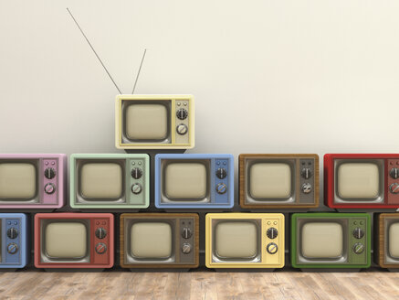 3D Rendering, old tv sets - UWF000468