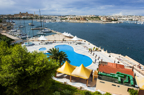 Malta, Valletta, Blick vom Grand Hotel Excelsior auf den Hafen - RUNF000117