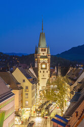 Germany, Baden-Wuerttemberg, Freiburg, Old town, View to Martin's Gate, city gate - WDF003128