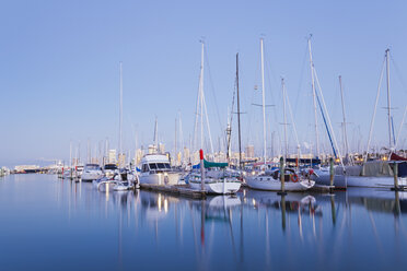 New Zealand, Auckland, Westhaven Marina, blue hour - GWF004078