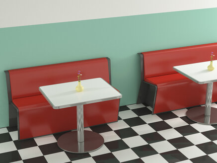 Interior of American Diner, 3D Rendering - UWF000504