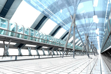 Indoor view of a futuristic train station, 3D Rendering - SPCF000047