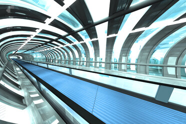 Passage mit Fahrstuhl eines futuristischen Flughafens, 3D Rendering - SPCF000048