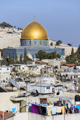 Israel, Jerusalem, muslimisches Viertel der Altstadt und Felsendom - WEF000347