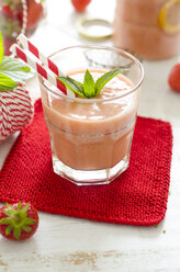 Glass of strawberry smoothie with chia - ODF001139