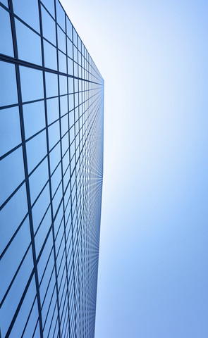 USA, Boston, view to facade of John Hancock Tower from below stock photo