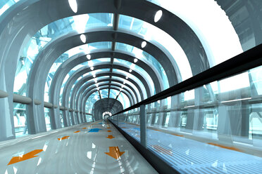 3D gerenderte Illustration, Architekturvisualisierung einer futuristischen U-Bahn oder Bahnstation - SPCF000050