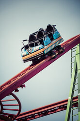 Germany, Hamburg, Rollercoaster, empty waggon - KRPF001428