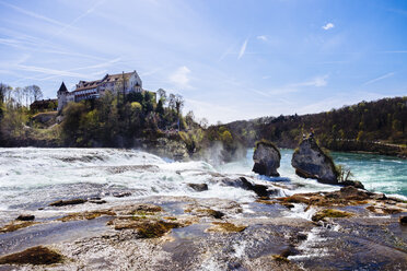 Switzerland, Schaffhausen, Rhine falls with Laufen Castle - KRP001497