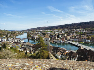 Schweiz, Schaffhausen, Blick auf Rhein und Feuerthalen - KRPF001507