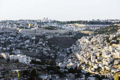 Israel, Jerusalem, Blick auf die Altstadt, Tempelberg im Abendlicht - WEF000358