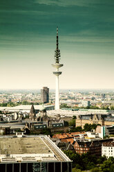 Germany, Hamburg, view to the city with Heinrich-Hertz Tower from St Michaelis Church - TAMF000054