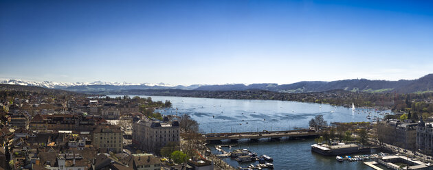 Schweiz, Zürich, Stadtbild, Zürichsee und Limmat, Panorama - KRPF001527