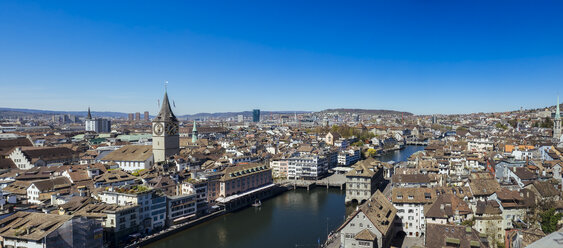 Schweiz, Zürich, Panorama der Altstadt, Fluss Limmat - KRPF001530
