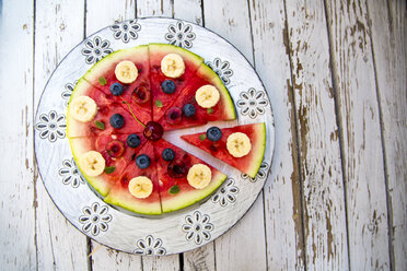 Wassermelonenpizza, Banane, Heidelbeeren, Kirschen, Minze - SARF002013