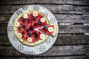 Wassermelonenpizza, Banane, Heidelbeeren, Kirschen, Minze - SARF002014