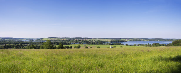 Deutschland, Bayern, Chiemgau, Traunstein, Blick auf den Waginger See, Waging am See, Panorama - SIEF006636