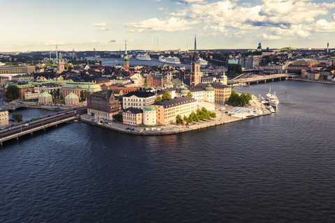 Schweden, Blick auf Gamla Stan, die zentrale Altstadtinsel von Stockholm, lizenzfreies Stockfoto