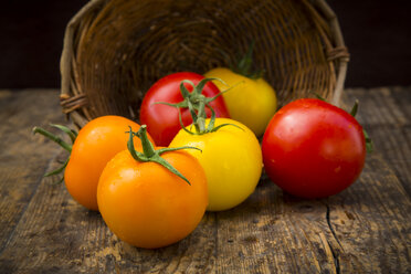 Verschiedene Tomaten auf Holz - LVF003716