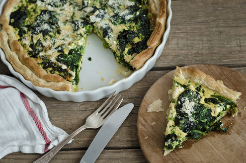 Vegetarische Spinat-Erbsen-Quiche - CZF000207