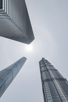 China, Shanghai, Jin Mao-Gebäude, World Financial Center und Shanghai Tower - NKF000330