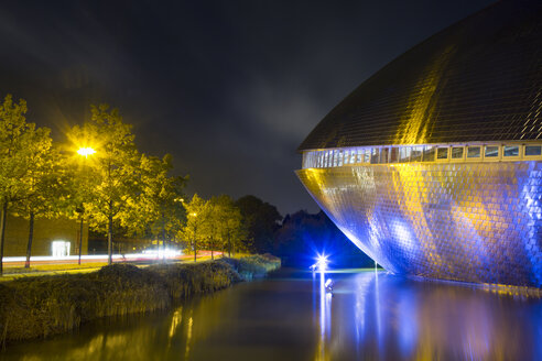 Germany, Bremen, Universum Science Center by night - NK000337