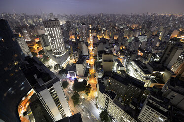 South America, Brazil, Sao Paulo, Cityscape at night - FLKF000620